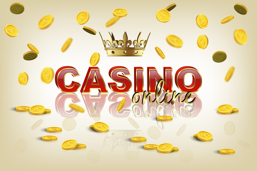 logo de casino en ligne avec une pluie de pièces en or